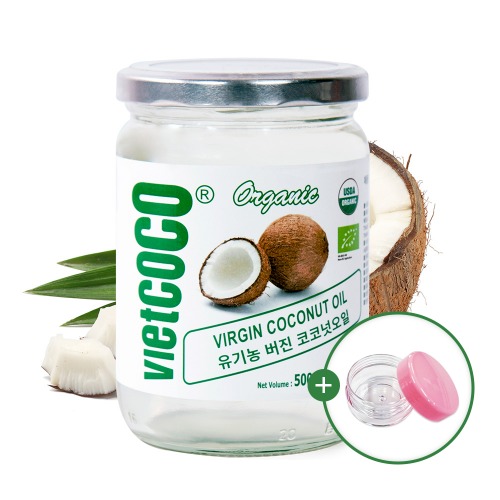 비엣코코 유기농 코코넛오일 500ml 1병  +(증정)미니공병 먹고바르는오일바른제품연구소
